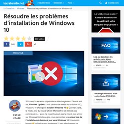 Résoudre les problèmes d'installation de Windows 10