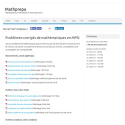 Problèmes corrigés de mathématiques en MPSI - Mathprepa