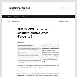 PHP / MySQL : comment résoudre les problèmes d’accents ?