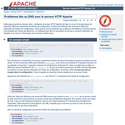 Problèmes liés au DNS avec le serveur HTTP Apache - Serveur Apache HTTP Version 2.4