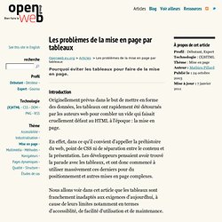 Les problèmes de la mise en page par tableaux