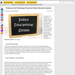 Problems And Challenges Faced by Indian Education System