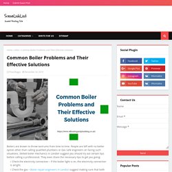 Common Boiler Problems and Their Effective Solutions