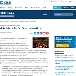4 Problems Facing Open Innovation