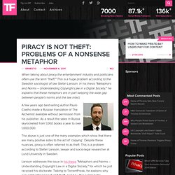 Piracy is NOT Theft: Problems of a Nonsense Metaphor