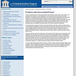 Problems with Overcrowded Prisons - My Criminal Justice Degree