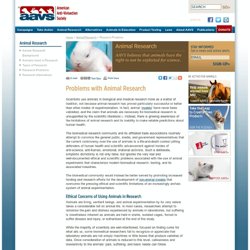 Problems with Animal Research - The American Anti-Vivisection Society (AAVS)
