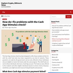 How do I fix problems with the Cash App Stimulus check?