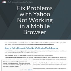 Fix Problems with Yahoo Not Working in a Mobile Browser