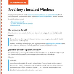 Problémy s instalací Windows