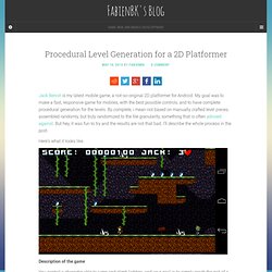 Procedural Level Generation for a 2D Platformer