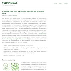 Procedural generation: A vegetation scattering tool for Unity3D, Part I