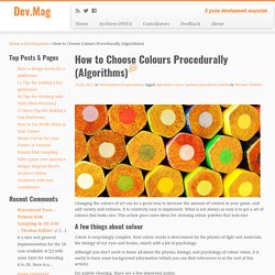 How to Choose Colours Procedurally (Algorithms) » devmag.org.za