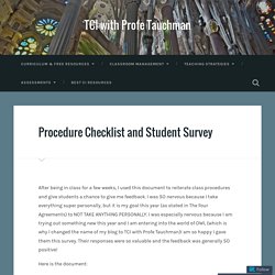 Procedure Checklist and Student Survey – TCI with Profe Tauchman