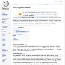 Remote procedure call