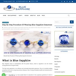 Step By Step Procedure Of Wearing Blue Sapphire Gemstone