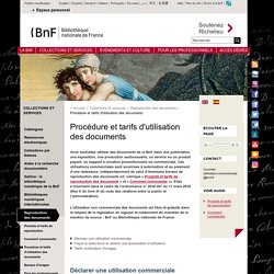 Biblio Nat de France - Procédure et tarifs d'utilisation des documents