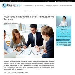 Procedures to Change the Name of Private Limited Company