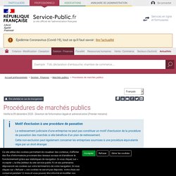 Procédures de marchés publics