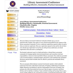 2012 Proceedings (Library Assessment Conference)