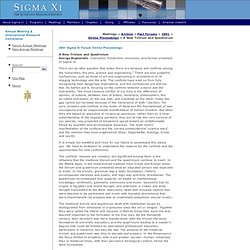 Sigma Xi: The Scientific Research Society: 2001 Forum Proceedings: George Bugliarello