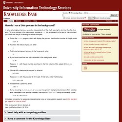 How do I run a Unix process in the background
