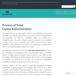 Process of Total Claims Administration