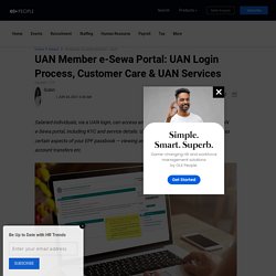 UAN Member e-Sewa Portal - Login Process, Customer Care & UAN Services