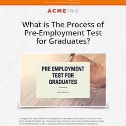 What is The Process of Pre-Employment Test for Graduates?