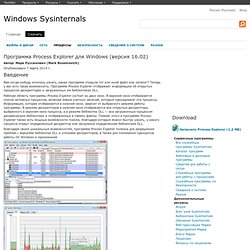 Программа Process Explorer для Windows