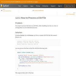 12.5. How to Process a CSV File - Scala Cookbook [Book]