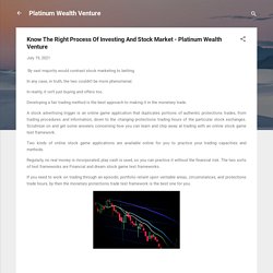 Know The Right Process Of Investing And Stock Market - Platinum Wealth Venture