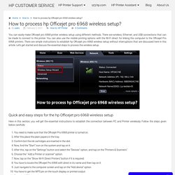 How to process hp Officejet pro 6968 wireless setup?