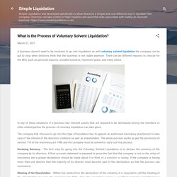 What is the Process of Voluntary Solvent Liquidation?