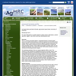 Agricultural Marketing Resource Center - Processed Tomatoes Profile
