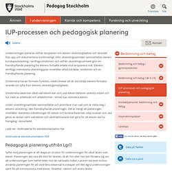 IUP-processen och pedagogisk planering