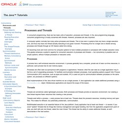 Processes and Threads (The Java™ Tutorials > Essential Classes > Concurrency)