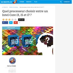 Quel processeur choisir entre un Intel Core i3, i5 et i7 ? - Le Crabe Info