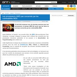 Les processeurs AMD pas concernés par les vulnérabilités MDS