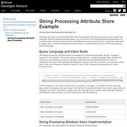 String Processing Attribute Store Example