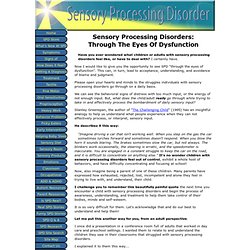 Sensory Processing Disorders: Through The Eyes Of Dysfunction