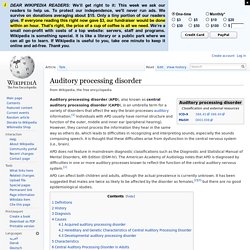 Auditory processing disorder
