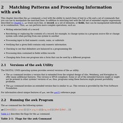 Matching Patterns and Processing Information with awk