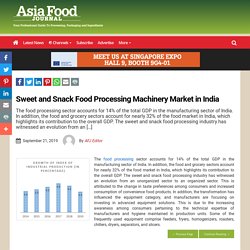 Sweet and Snack Food Processing Machinery Market in India - Page 2 of 10 - Asia Food Journal