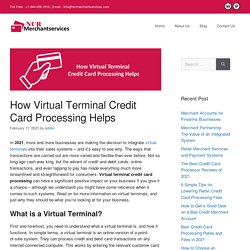 Virtual Terminal Credit Card Processing