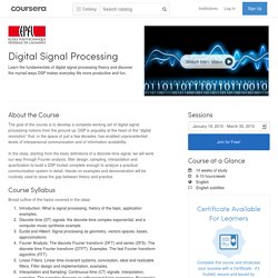 Digital Signal Processing - École Polytechnique Fédérale de Lausanne