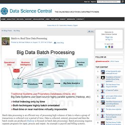 Batch vs. Real Time Data Processing