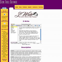 Z-Write: the Word Processor for Creative Writers