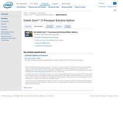 Core™ i7 processor Extreme Edition - Specifications