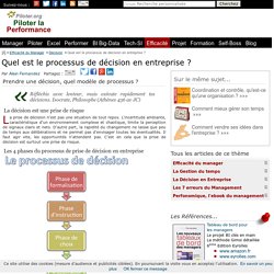 Quel est le processus de decision en entreprise ?